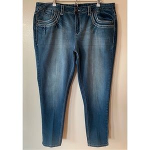 Lane Bryant • 22 • Skinny Denim Jeans Contrast White Stitching